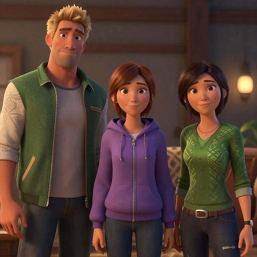 Three CGI Characters in Dim Room