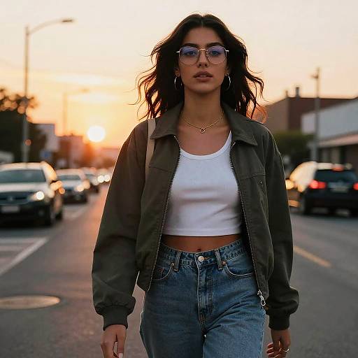 Mia Khalifa in Chic Urban Sunset
