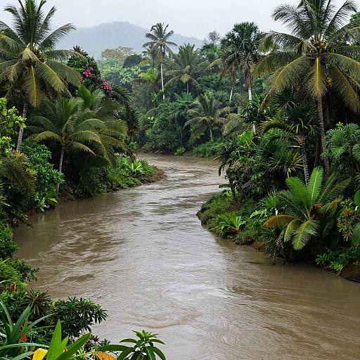 Surreal Tropical Riverbend Dreamscape