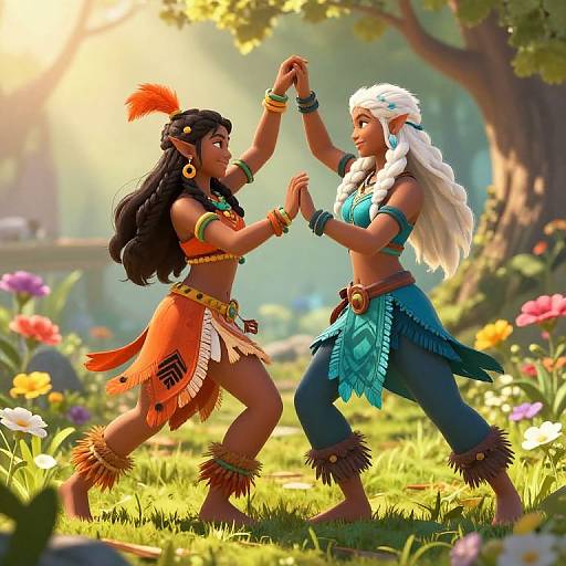 Dancing Half-Orc Girls in Sunlight