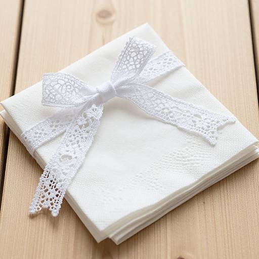Elegant Napkins with Lace Ribbons