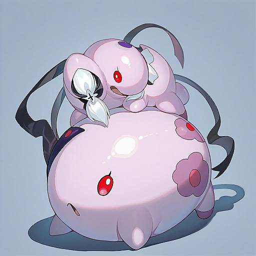 Illustration of Munna, pokemon in the style of Echj