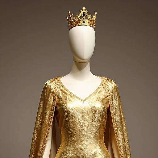 Mannequin in Golden Crowned Outfit