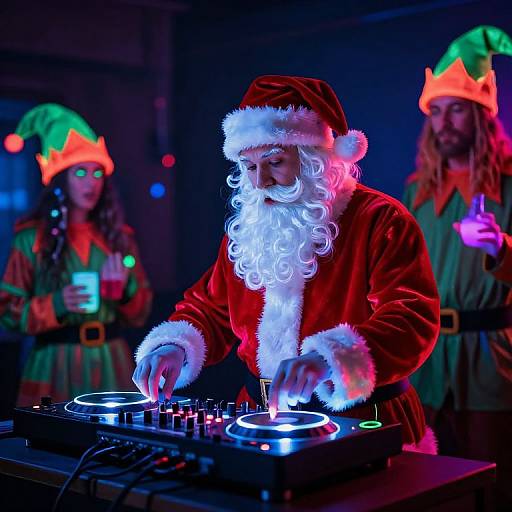 Psychedelic Neon Santa DJ Party