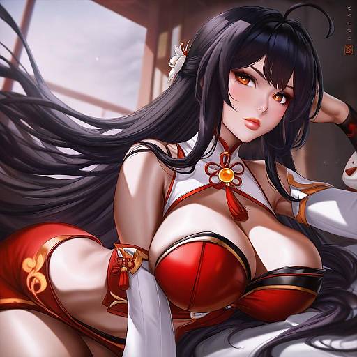 Illustration of Ara haan, elsword in the style of Dandon fuga