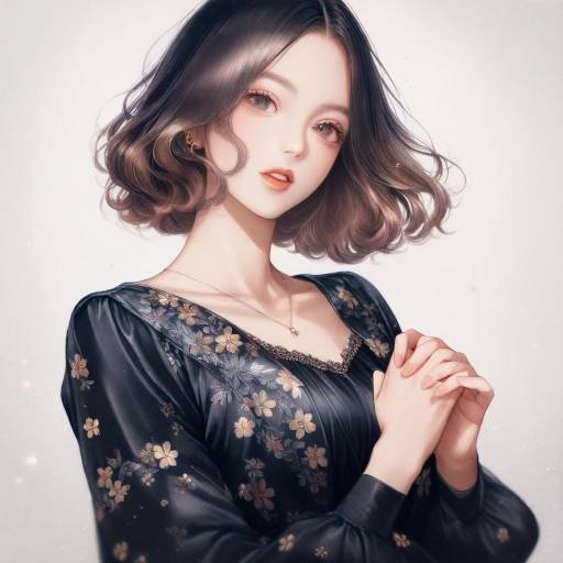Realistic Portrait of Haru in Black Dress