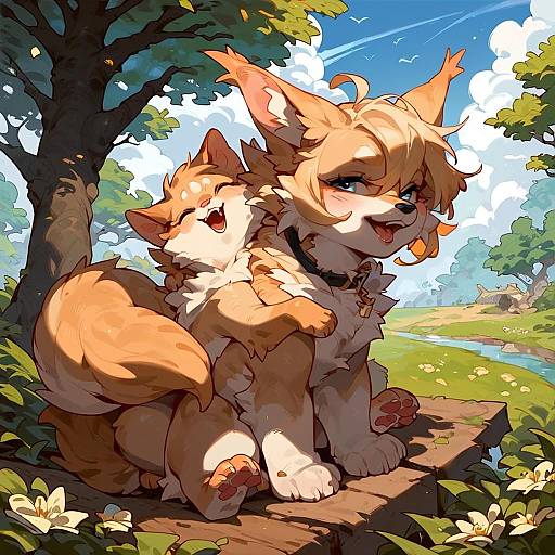 Charming Feral Furry in Park