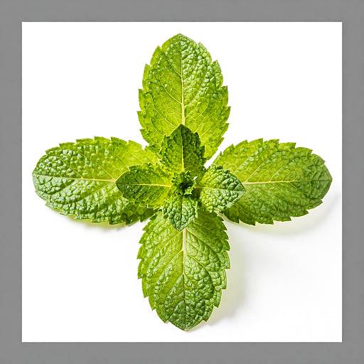V-Shaped Vibrant Green Mint Leaves