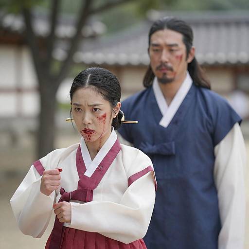Dramatic Portrait in Traditional Korean Attire