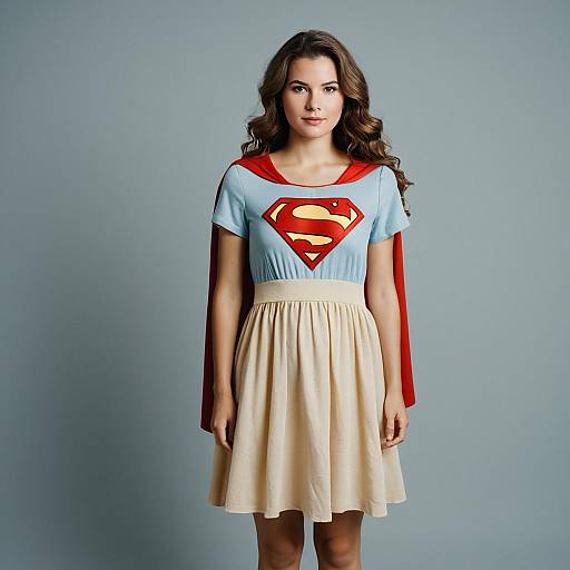 Young Woman in Superman Dress Costume