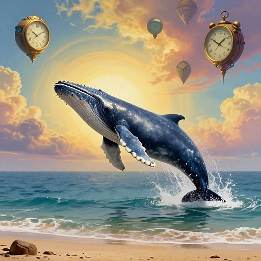 Surreal Whale Leap to Dreamscape