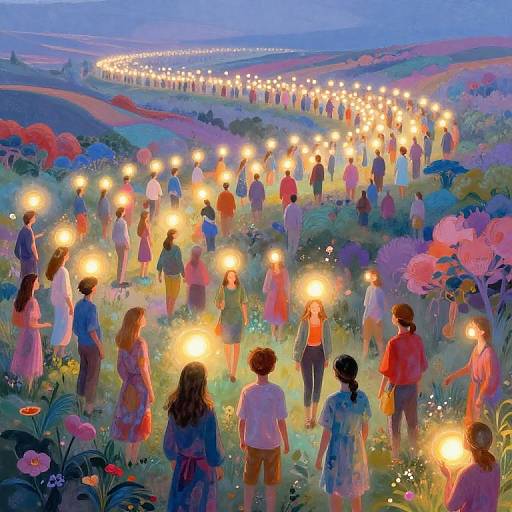 Surreal Glowing Orbs of Optimism