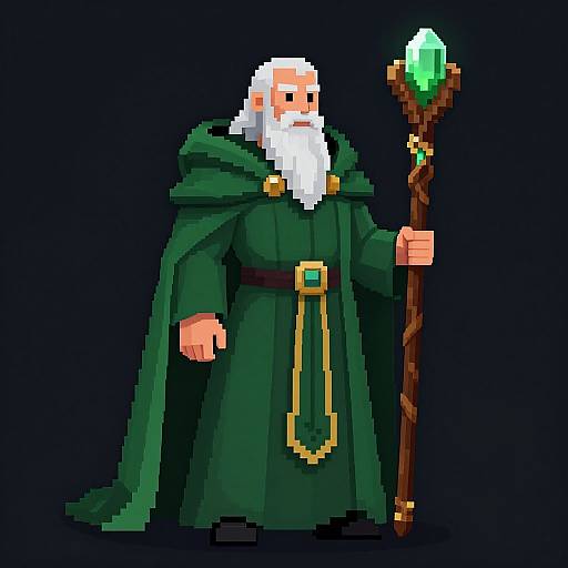 Pixel Art Dark Fantasy Wizard