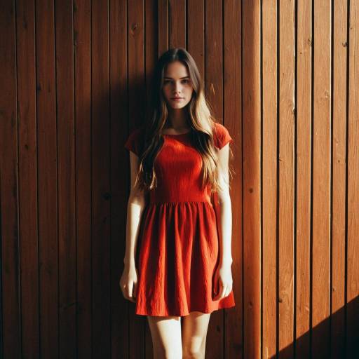 Relaxed Woman in Casual Red Dress