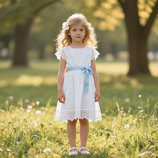 Serene Blonde Girl in Sunny Meadow