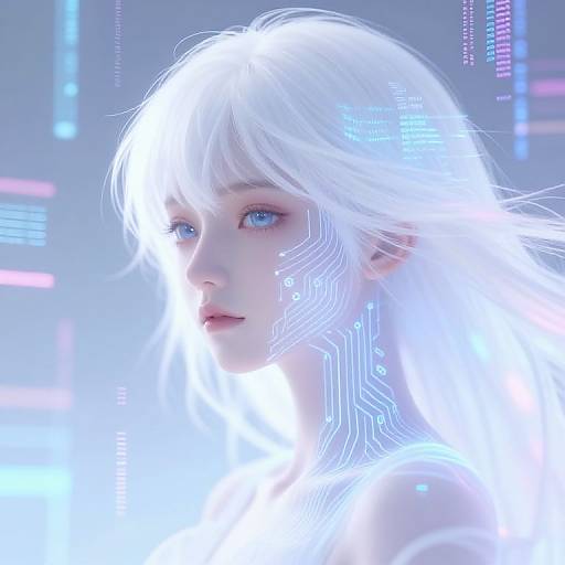 Ethereal Anime AI in Digital Realm