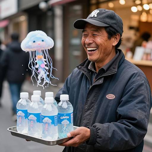 Street Vendor's Magical Laughter Bottles