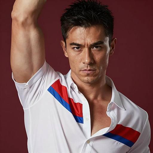 Intense Portrait of a Muscular Man