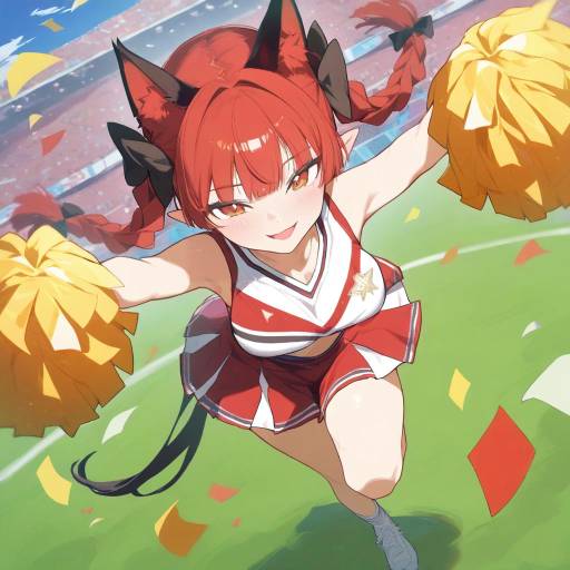 Dynamic Cheerleader in Action