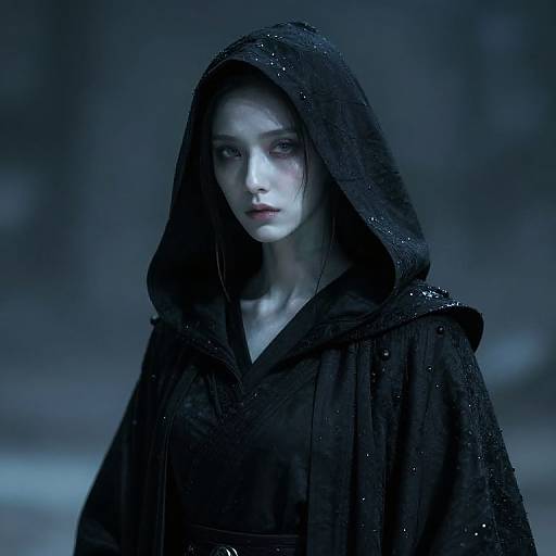 Ethereal Hooded Ghost in Dark Robes