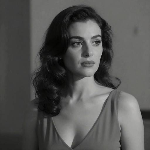 Elegant Black-and-White Portrait of Woman