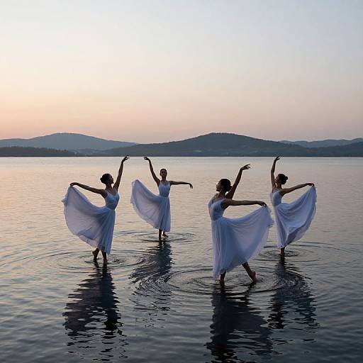 Graceful Dancers on Rippling Water