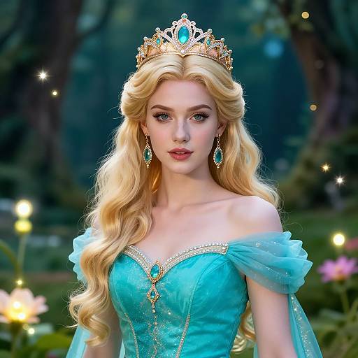 Fantasy Princess in Enchanted Forest