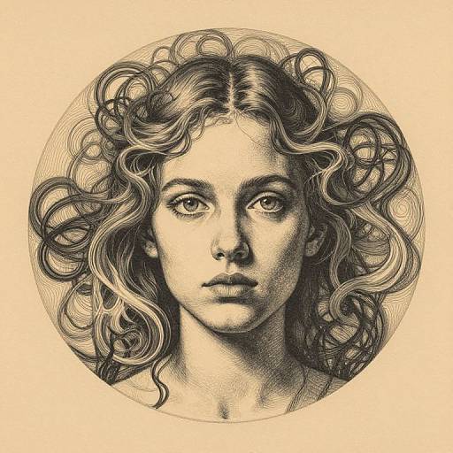 Abstract Fractal Hair Ink Portrait