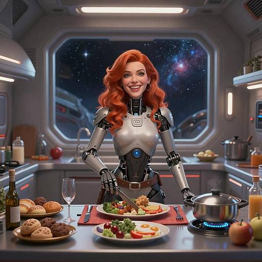 Sci-Fi Christmas Dinner in Space