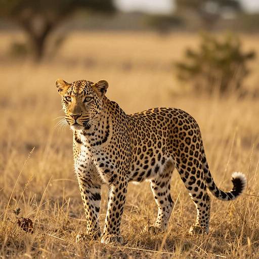 Majestic Leopard in Golden Savanna
