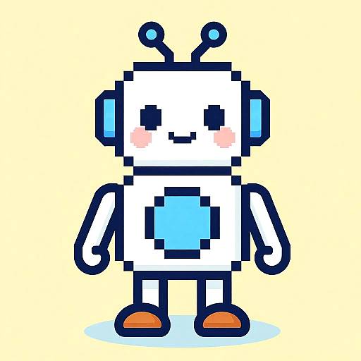 Colorful Pixel Art Robot Story