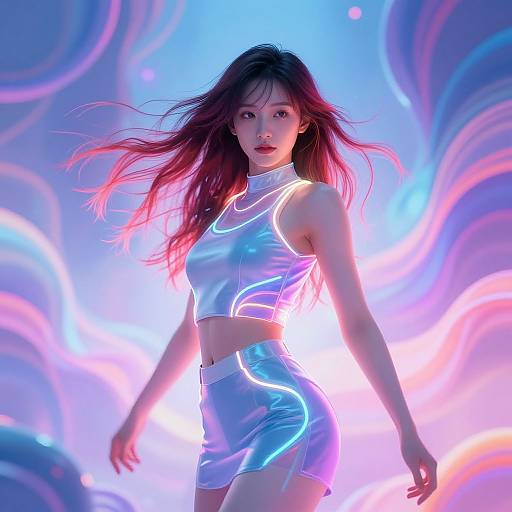 Surreal Digital Girls with Neon Glow