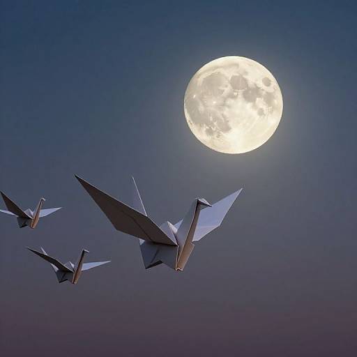 Moonlit Transformation of Paper Cranes