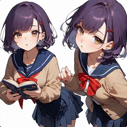 Nagato Yuki Winter School Uniform Portrait