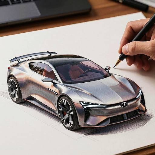 Sketch to Photorealistic Futuristic Car