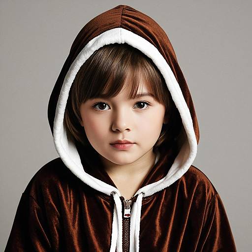 Toddler Girl in Brown Hooded Costume
