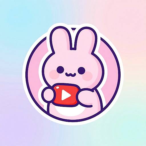 Bubbly Pink Bunny YouTube Logo