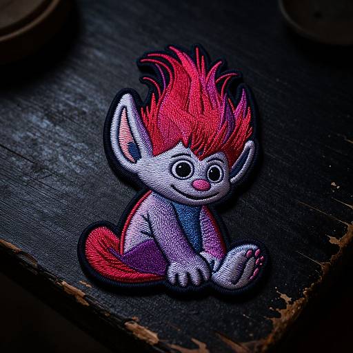 Vibrant Cute Troll Embroidered Patch