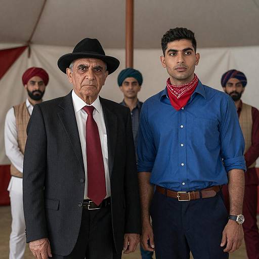 Circus Tent Portrait of Two Men