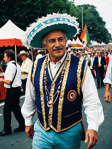 Man in Festival Costume at Parade