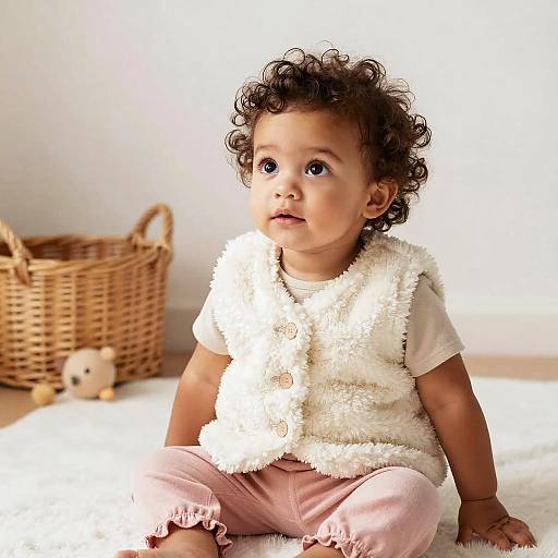 Cozy Toddler Portrait on Blanket