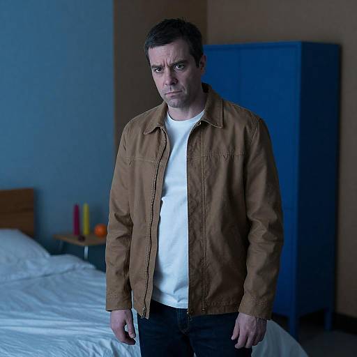 Moody Portrait of Man Beside Bed