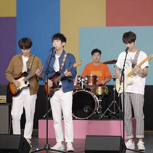 Vibrant Rock Band on Stage Performance