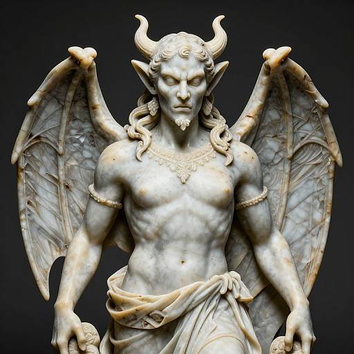 Greek-Style Demon God Marble Sculpture