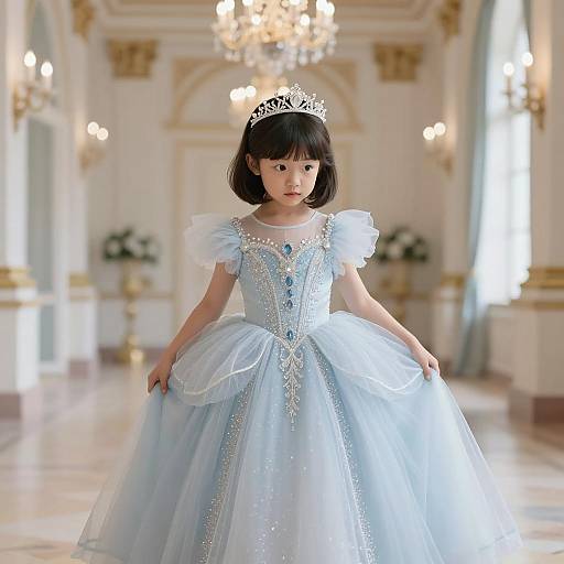 Enchanting Princess in Dreamy Ballroom