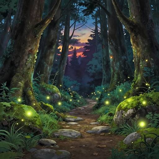 Enchanted Forest Studio Ghibli Style