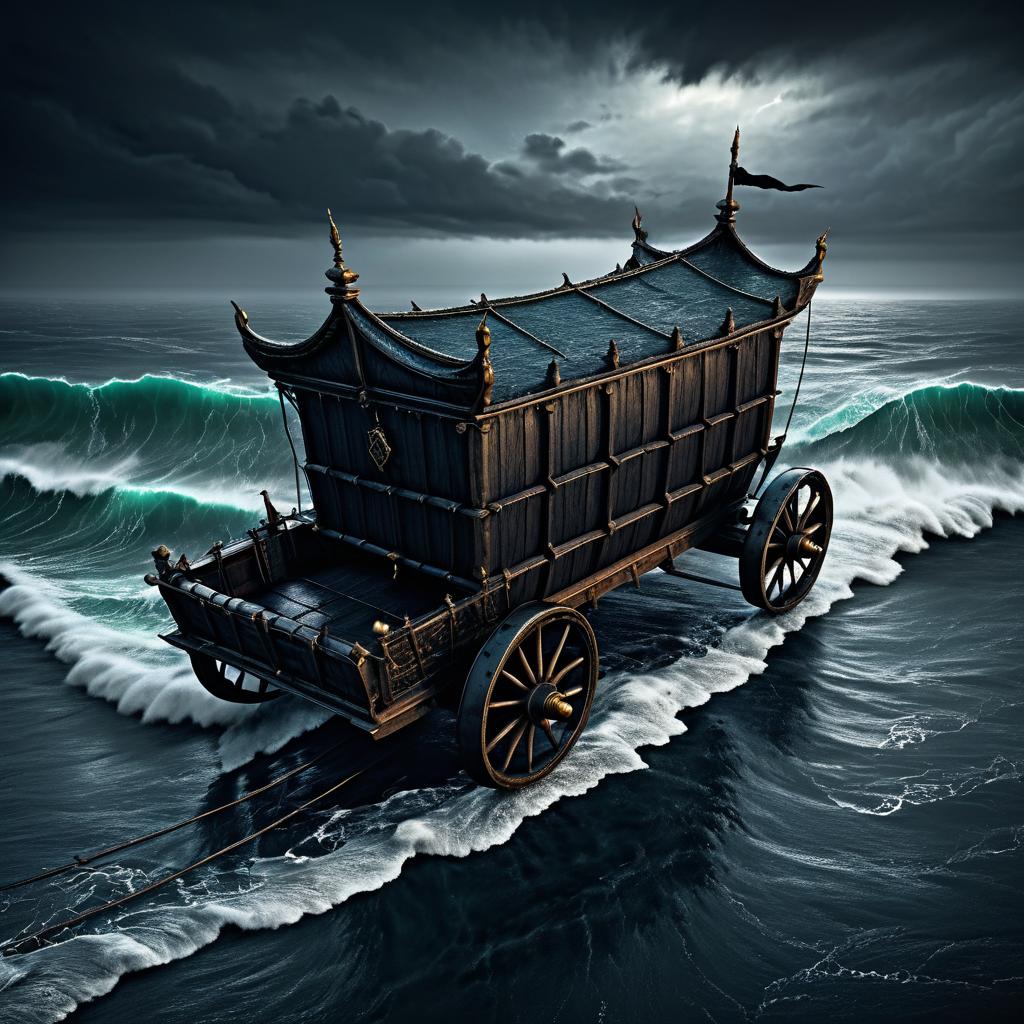 Stormy Seas: Medieval Cart in Chaos