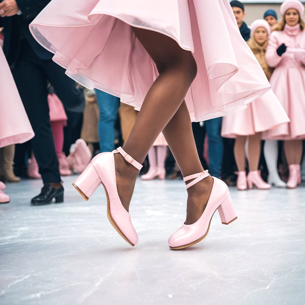 Elegant Skater at Vibrant Winter Carnival