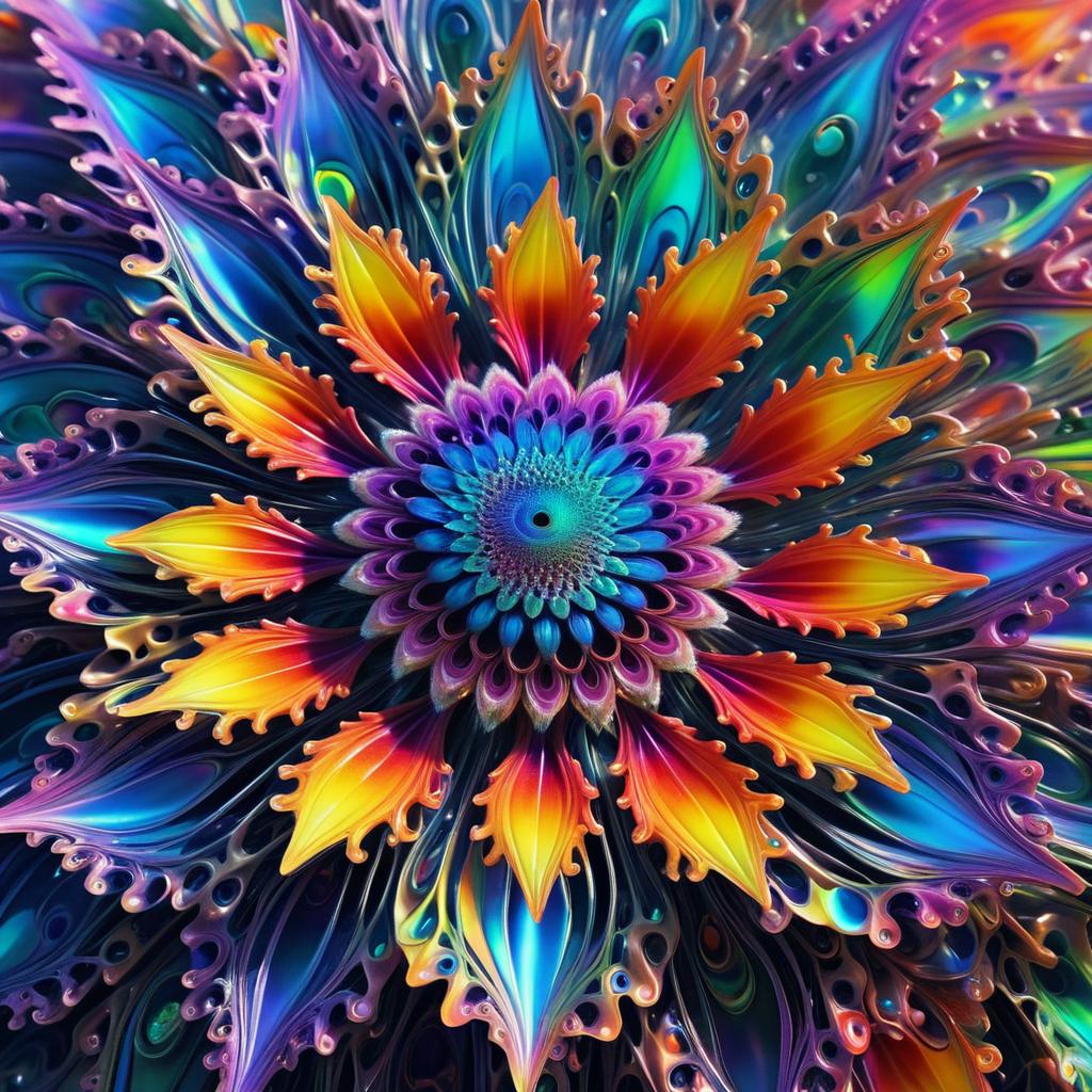 Psychedelic Alien Flower Entity Visuals