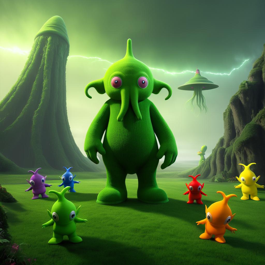 Cthulhu Meets Teletubbies in Art